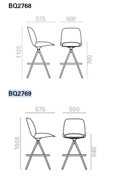 NUEZ BQ2768 - BQ2769 - Swivel upholstered barstool by Andreu World - view 3